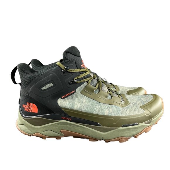 The North Face Mens Vectiv Exploris Mid Futurelight Olive Green Boots Sz 11.5-14 - Picture 1 of 9
